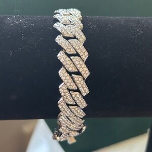 New Silver Cuban CZ Bracelet